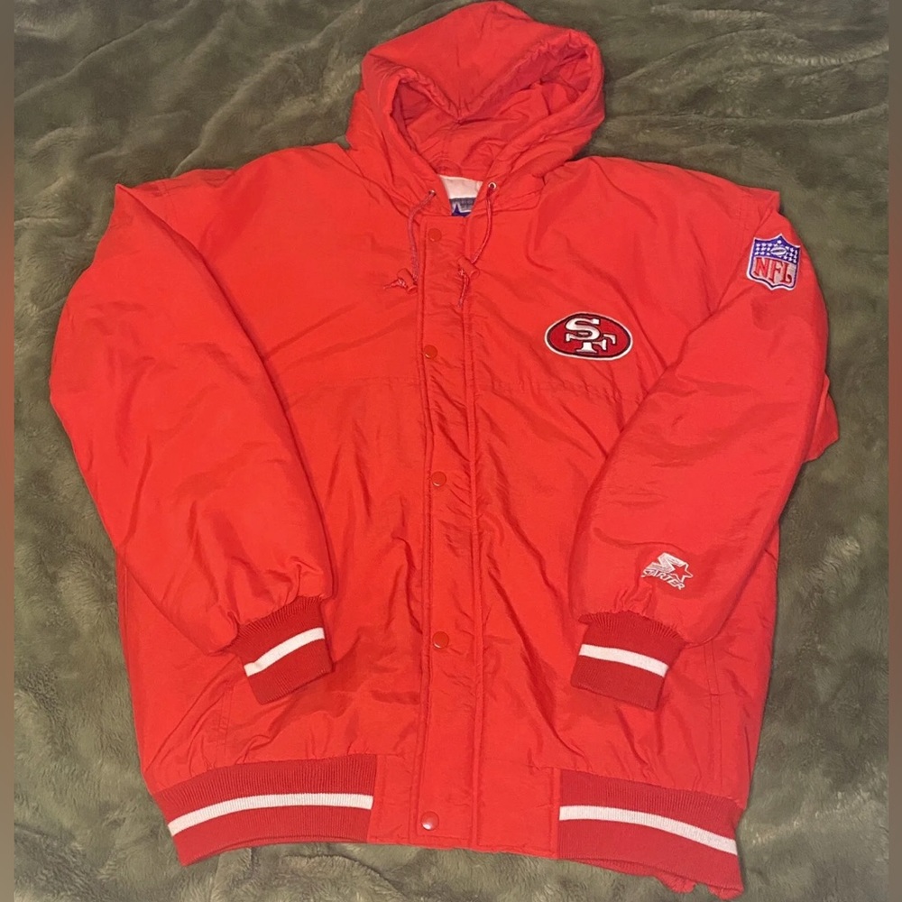 San Francisco 49ERS Starter Parka with hood LARGE Authentic Vintage 90’s